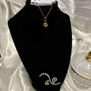 White Heart Locket Necklace
